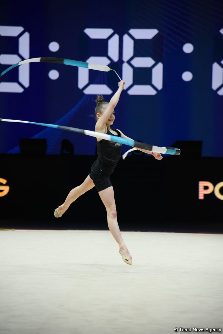 Podium training of participants of 39th European Championships in Rhythmic Gymnastics taking place in Baku (PHOTO)