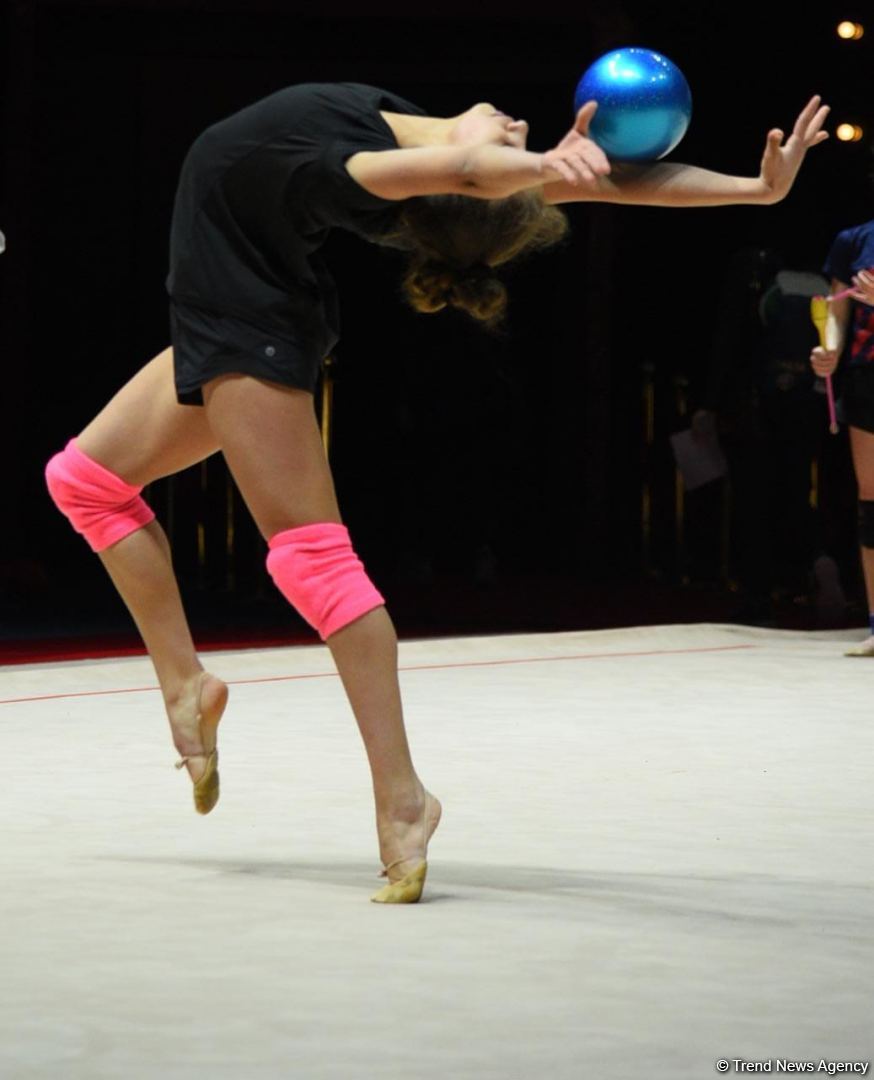 Podium training of participants of 39th European Championships in Rhythmic Gymnastics taking place in Baku (PHOTO)