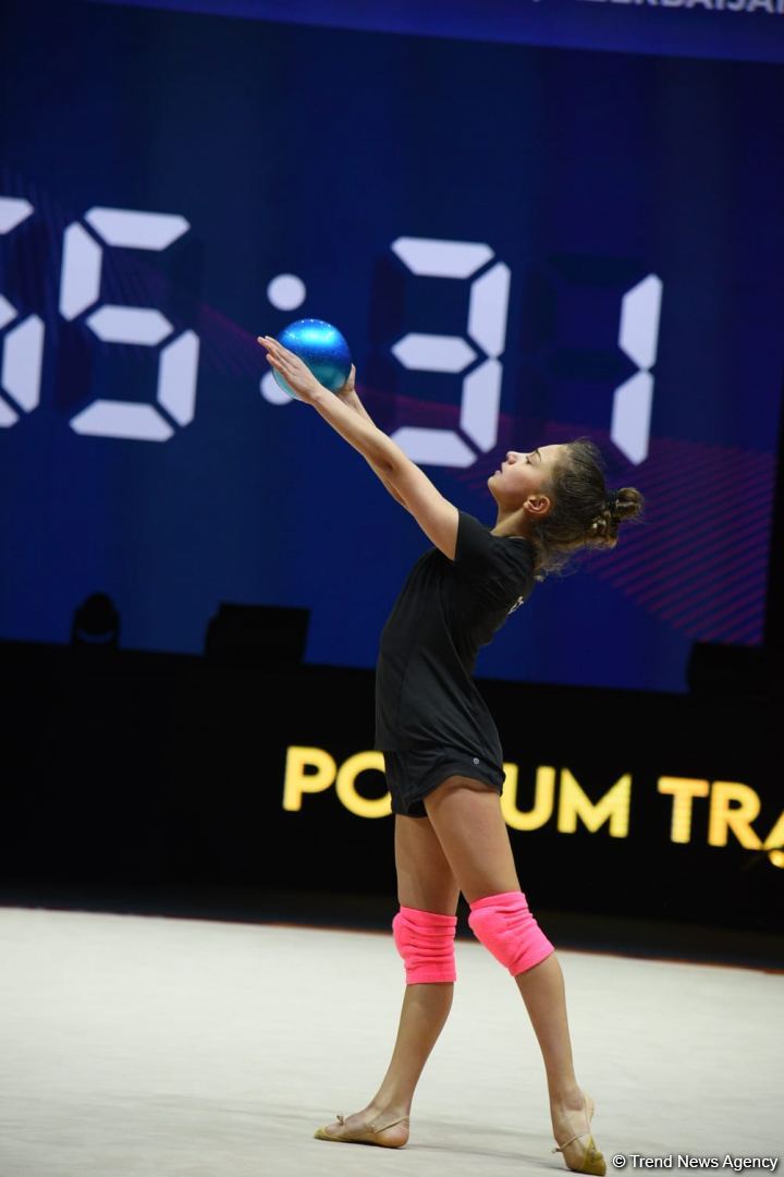Podium training of participants of 39th European Championships in Rhythmic Gymnastics taking place in Baku (PHOTO)