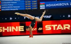 Azerbaijani gymnasts complete exercises of qualifying round at 39th European Championships in Rhythmic Gymnastics in Baku (PHOTO)