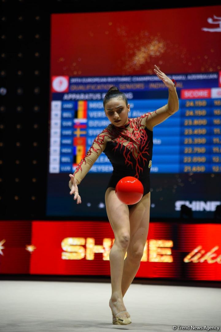Azerbaijani gymnasts complete exercises of qualifying round at 39th European Championships in Rhythmic Gymnastics in Baku (PHOTO)