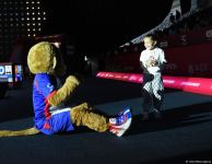 Mascot Luigi entertains audience and gymnasts at 39th European Championship in Rhythmic Gymnastics (PHOTO)