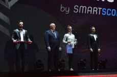 European Championship in Baku: awarding ceremony for winners of individual all-around (PHOTO)