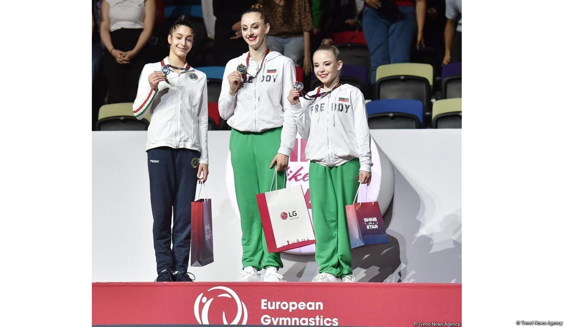 European Championship in Baku: awarding ceremony for winners of individual all-around (PHOTO)