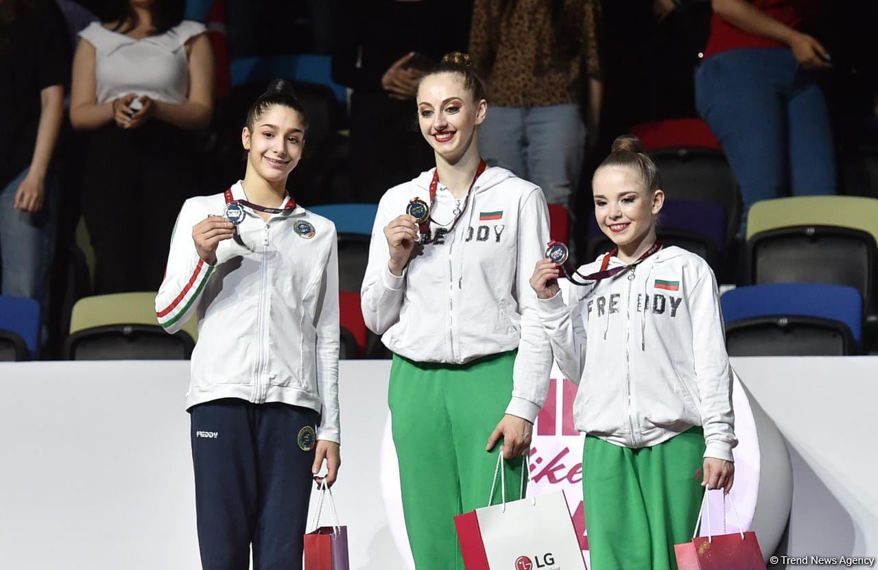 European Championship in Baku: awarding ceremony for winners of individual all-around (PHOTO)