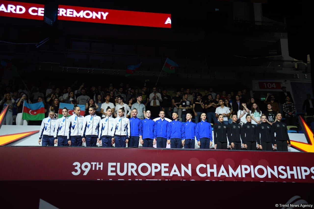 Baku hosts awarding ceremony for winners of European Championship among teams in group exercises (PHOTO)