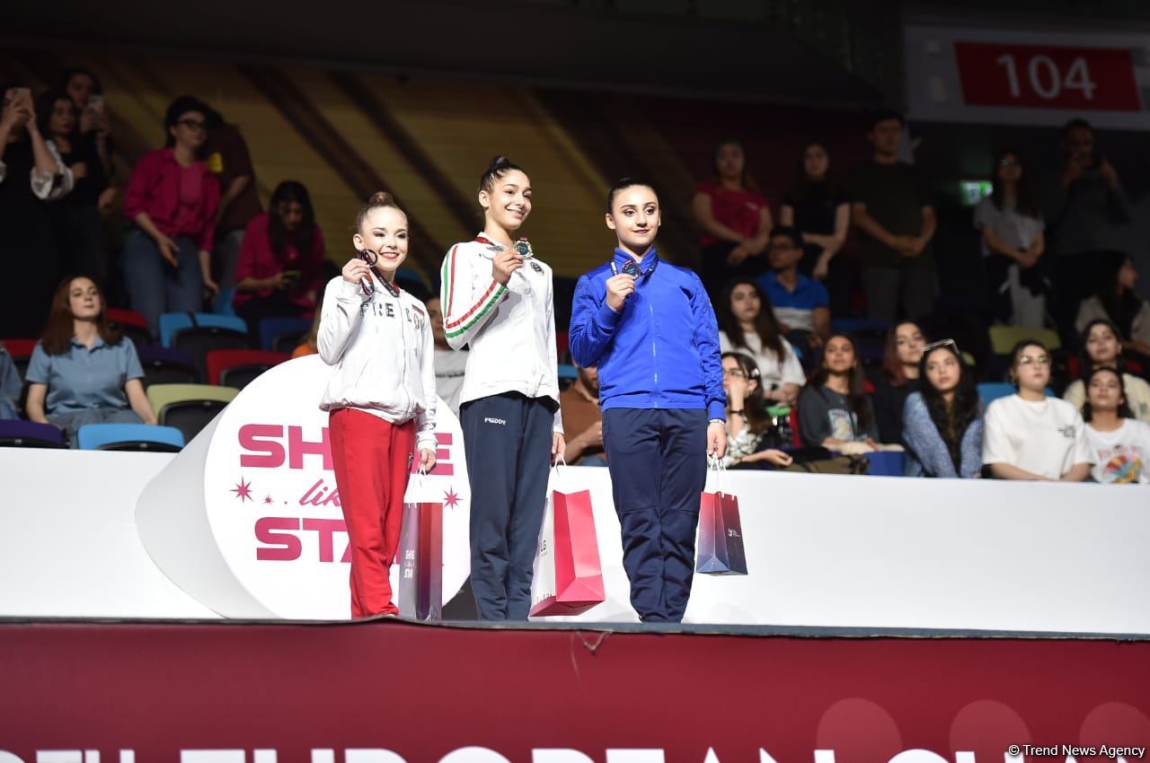 European Championship in Baku: awarding ceremony for winners in individual program (PHOTO)