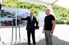 President Ilham Aliyev attends groundbreaking ceremony for Yanshag village in Kalbajar district (PHOTO/VIDEO)