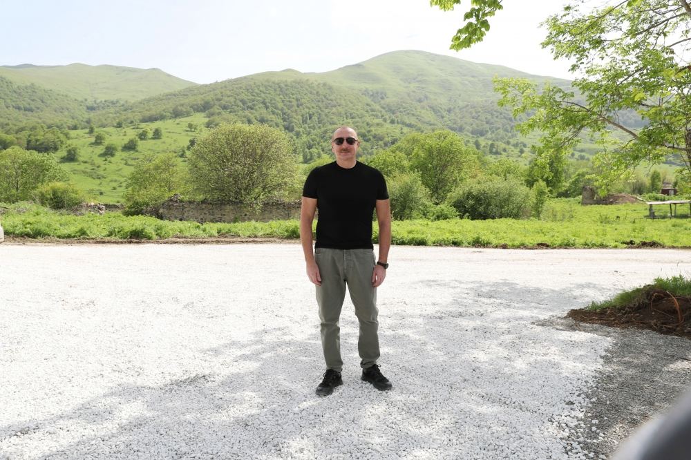 President Ilham Aliyev lays foundation for Gorchu settlement in Lachin district (PHOTO/VIDEO)