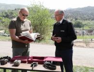 President Ilham Aliyev attends ceremonies of releasing East Caucasian turs and falcons into wild, fish into Khakari River in Lachin district (PHOTO/VIDEO)