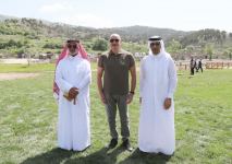 President Ilham Aliyev attends ceremonies of releasing East Caucasian turs and falcons into wild, fish into Khakari River in Lachin district (PHOTO/VIDEO)
