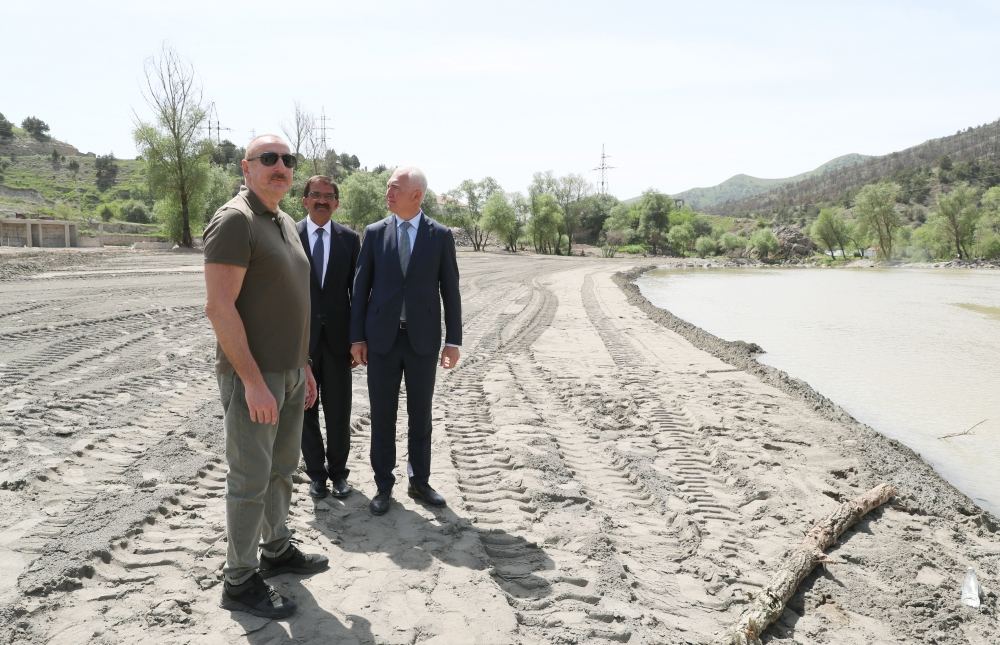 President Ilham Aliyev attends ceremonies of releasing East Caucasian turs and falcons into wild, fish into Khakari River in Lachin district (PHOTO/VIDEO)