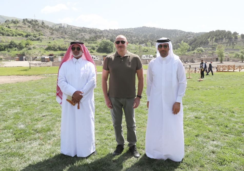 President Ilham Aliyev attends ceremonies of releasing East Caucasian turs and falcons into wild, fish into Khakari River in Lachin district (PHOTO/VIDEO)