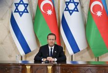 President Ilham Aliyev, President Isaac Herzog make press statements (PHOTO)