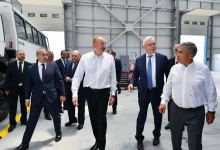 President Ilham Aliyev, Rais of Russia's Tatarstan attend opening of Auto Leasing Azerbaijan LLC in Araz Valley Economic Zone Industrial Park (PHOTO/VIDEO)