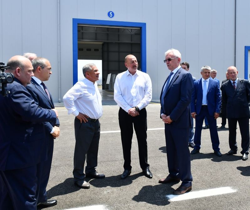 President Ilham Aliyev, Rais of Russia's Tatarstan attend opening of Auto Leasing Azerbaijan LLC in Araz Valley Economic Zone Industrial Park (PHOTO/VIDEO)