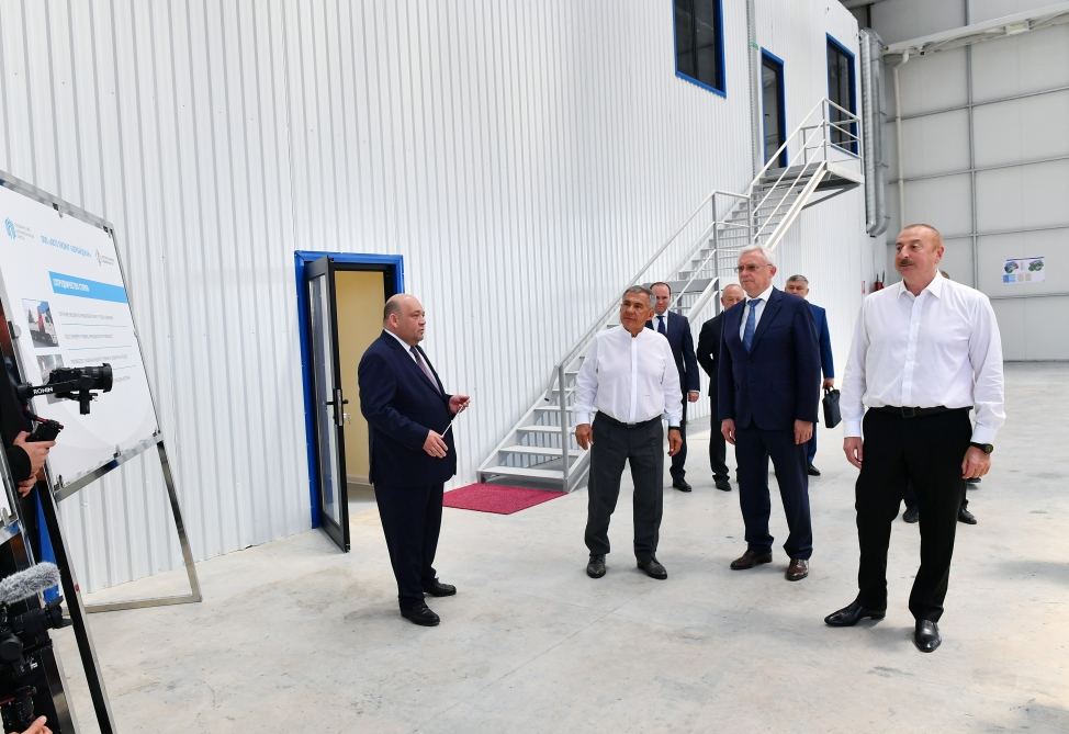 President Ilham Aliyev, Rais of Russia's Tatarstan attend opening of Auto Leasing Azerbaijan LLC in Araz Valley Economic Zone Industrial Park (PHOTO/VIDEO)