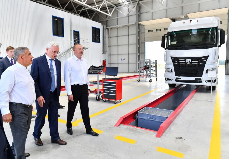 President Ilham Aliyev, Rais of Russia's Tatarstan attend opening of Auto Leasing Azerbaijan LLC in Araz Valley Economic Zone Industrial Park (PHOTO/VIDEO)
