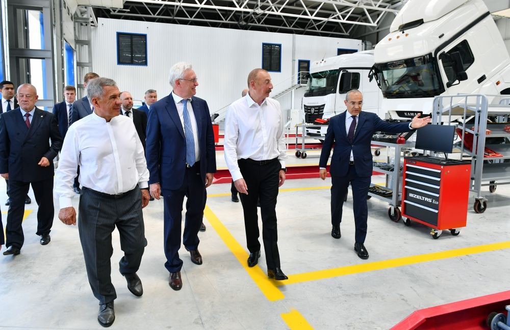 President Ilham Aliyev, Rais of Russia's Tatarstan attend opening of Auto Leasing Azerbaijan LLC in Araz Valley Economic Zone Industrial Park (PHOTO/VIDEO)