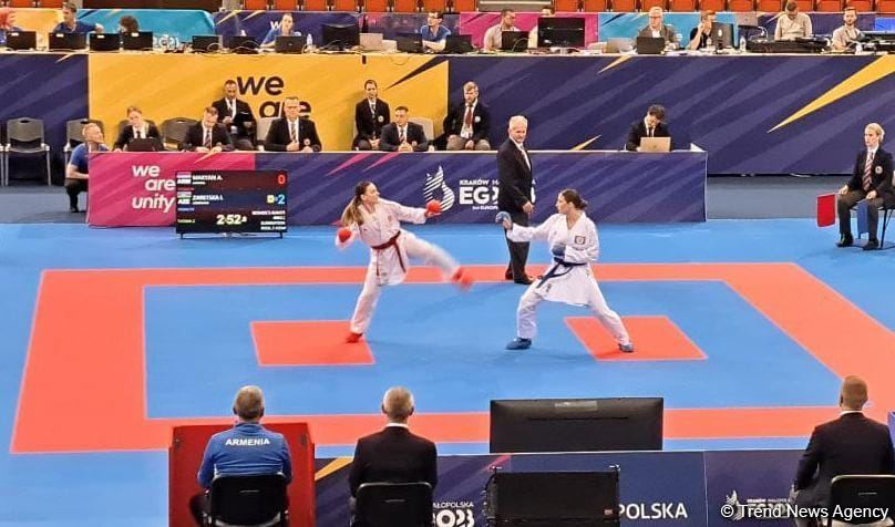 Azerbaijani karateka sweeps rival from Armenia at European Games 2023 in Poland (PHOTO)