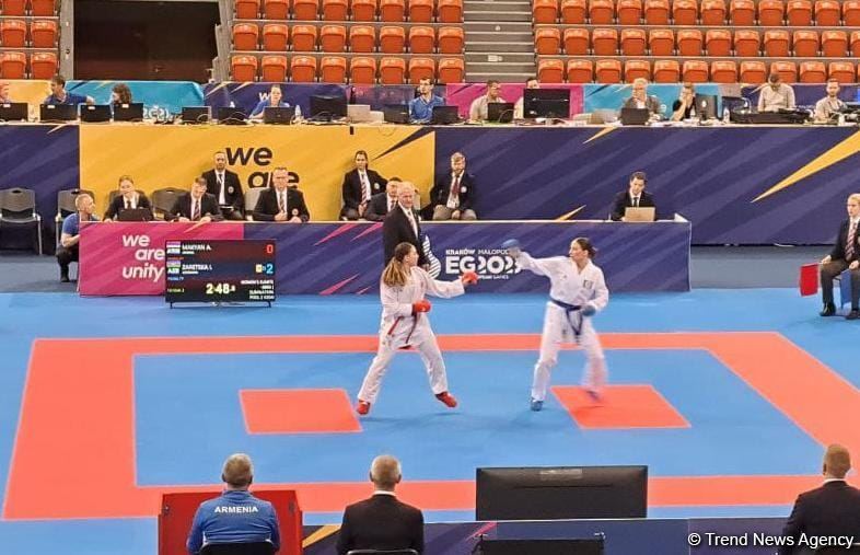 Azerbaijani karateka sweeps rival from Armenia at European Games 2023 in Poland (PHOTO)