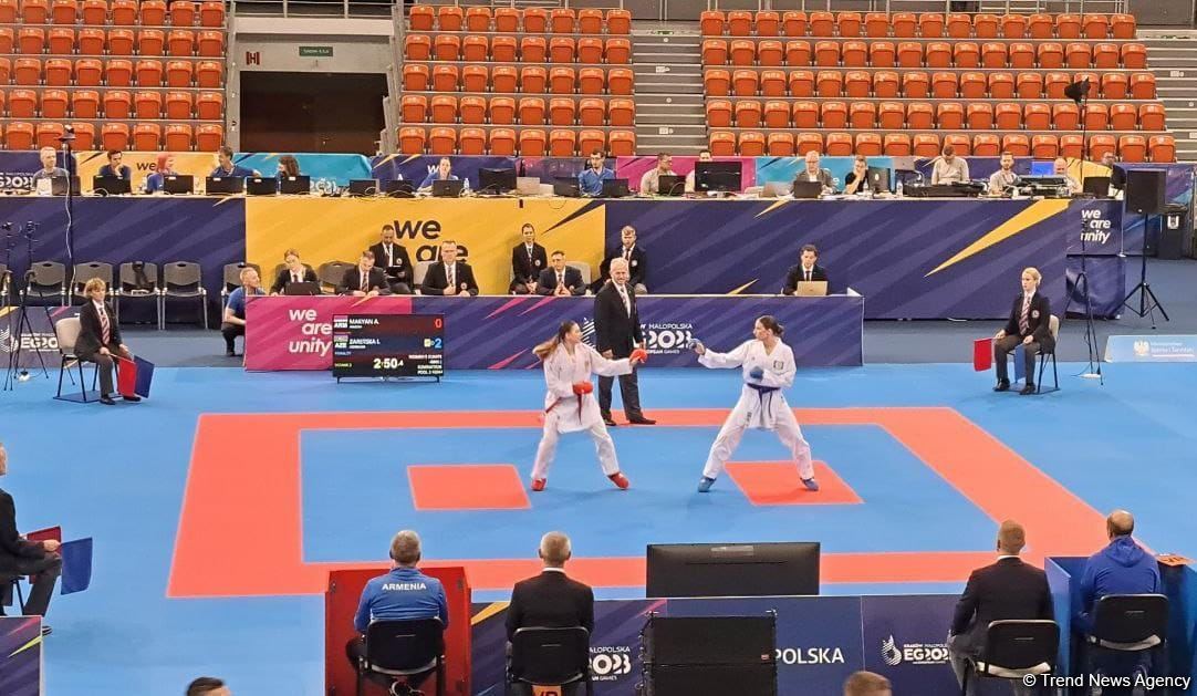 Azerbaijani karateka sweeps rival from Armenia at European Games 2023 in Poland (PHOTO)
