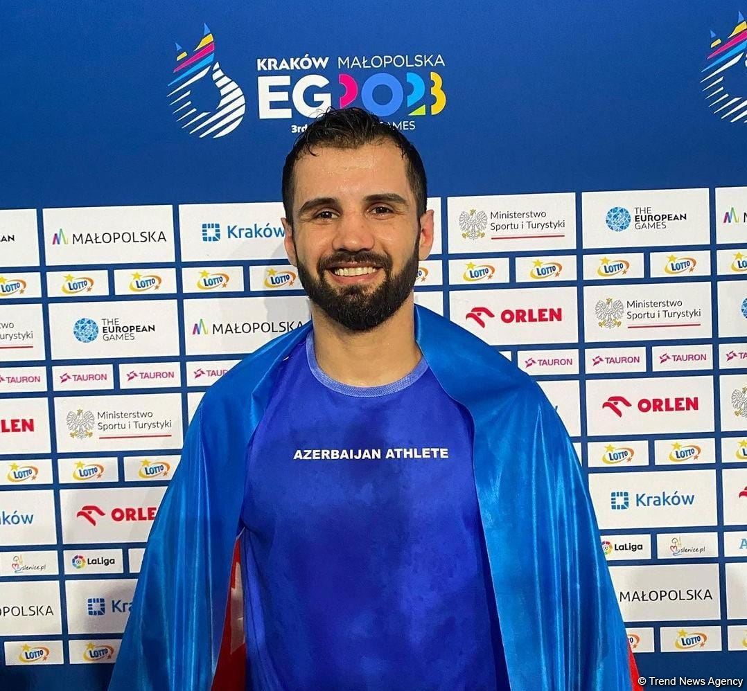 Azerbaijani kickboxer claims gold medal at III European Games (PHOTO)
