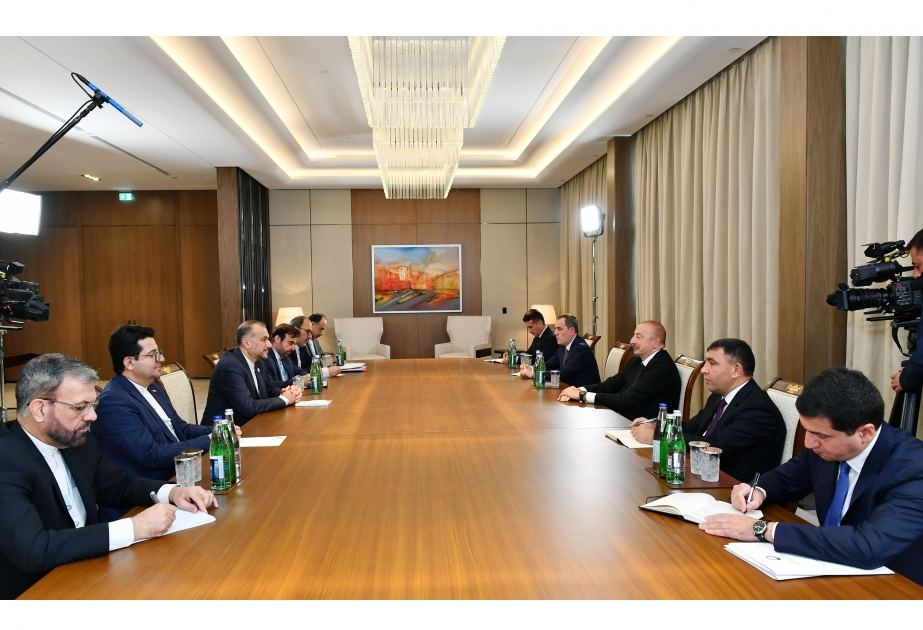 President Ilham Aliyev receives Iranian FM (VIDEO)