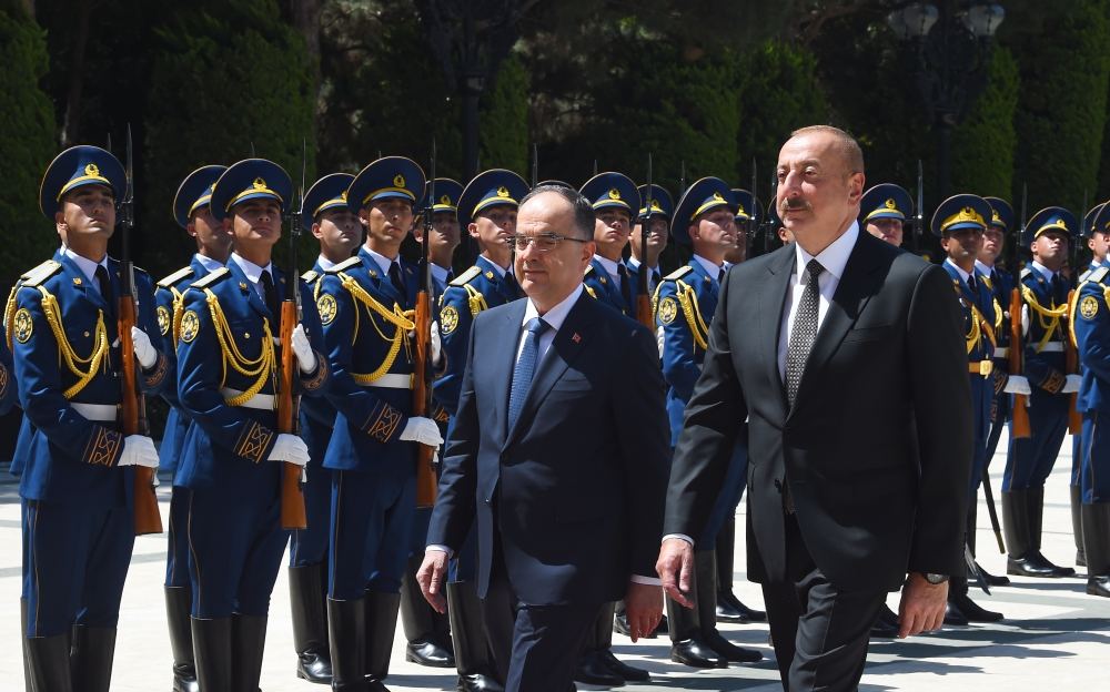 Baku holds official welcome ceremony for President of Albania (PHOTO/VIDEO)