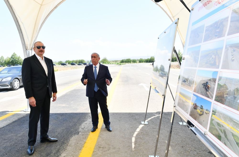 Construction of Ahmadbeyli-Fuzuli-Shusha highway half completed