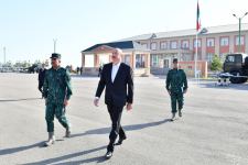 President Ilham Aliyev views conditions created in garrison complex of "Gazakh" Separate Border Division (PHOTO/VIDEO)