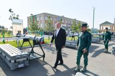 President Ilham Aliyev views conditions created in garrison complex of "Gazakh" Separate Border Division (PHOTO/VIDEO)
