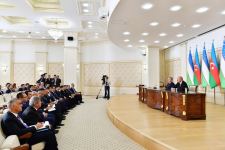 President Ilham Aliyev, President Shavkat Mirziyoyev make press statements (PHOTO)