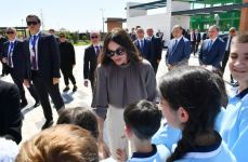 President Ilham Aliyev, First Lady Mehriban Aliyeva, President Shavkat Mirziyoyev, his spouse  attend opening of secondary school in Fuzuli (PHOTO/VIDEO)