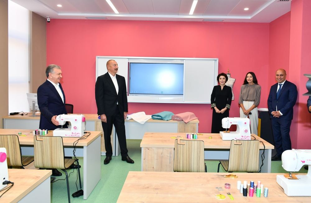 President Ilham Aliyev, First Lady Mehriban Aliyeva, President Shavkat Mirziyoyev, his spouse  attend opening of secondary school in Fuzuli (PHOTO/VIDEO)