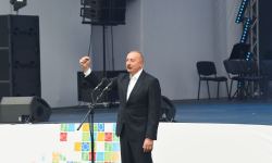President Ilham Aliyev, First Lady Mehriban Aliyeva take part in Lachin City Day festivities held near Hakari River (PHOTO/VIDEO)