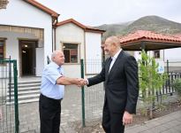 President Ilham Aliyev, First Lady Mehriban Aliyeva get acquainted with work done in Lachin's Zabukh, meet village residents (PHOTO/VIDEO)