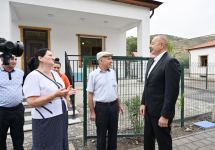 President Ilham Aliyev, First Lady Mehriban Aliyeva get acquainted with work done in Lachin's Zabukh, meet village residents (PHOTO/VIDEO)