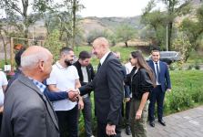 President Ilham Aliyev, First Lady Mehriban Aliyeva get acquainted with work done in Lachin's Zabukh, meet village residents (PHOTO/VIDEO)
