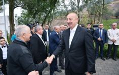 President Ilham Aliyev, First Lady Mehriban Aliyeva get acquainted with work done in Lachin's Zabukh, meet village residents (PHOTO/VIDEO)