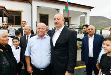 President Ilham Aliyev, First Lady Mehriban Aliyeva get acquainted with work done in Lachin's Zabukh, meet village residents (PHOTO/VIDEO)