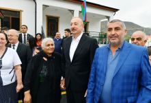 President Ilham Aliyev, First Lady Mehriban Aliyeva get acquainted with work done in Lachin's Zabukh, meet village residents (PHOTO/VIDEO)