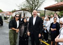 President Ilham Aliyev, First Lady Mehriban Aliyeva get acquainted with work done in Lachin's Zabukh, meet village residents (PHOTO/VIDEO)