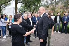 President Ilham Aliyev, First Lady Mehriban Aliyeva get acquainted with work done in Lachin's Zabukh, meet village residents (PHOTO/VIDEO)