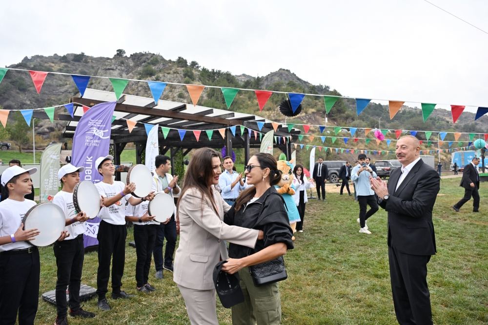 President Ilham Aliyev, First Lady Mehriban Aliyeva take part in Lachin City Day festivities held near Hakari River (PHOTO/VIDEO)