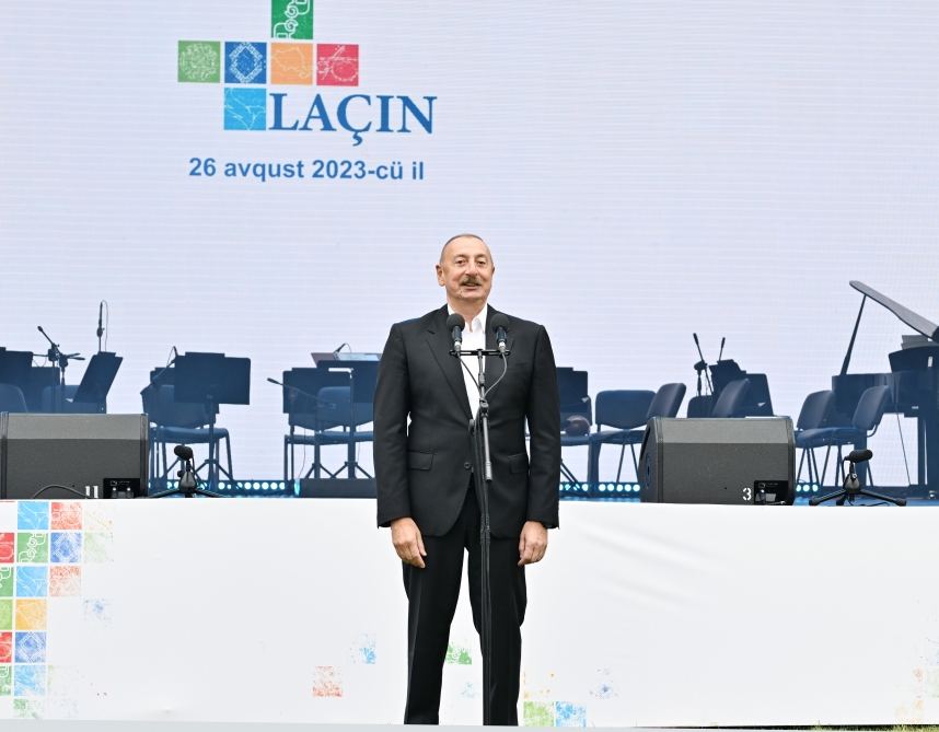 President Ilham Aliyev, First Lady Mehriban Aliyeva take part in Lachin City Day festivities held near Hakari River (PHOTO/VIDEO)