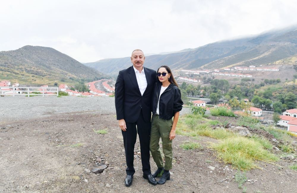President Ilham Aliyev, First Lady Mehriban Aliyeva get acquainted with work done in Lachin's Zabukh, meet village residents (PHOTO/VIDEO)