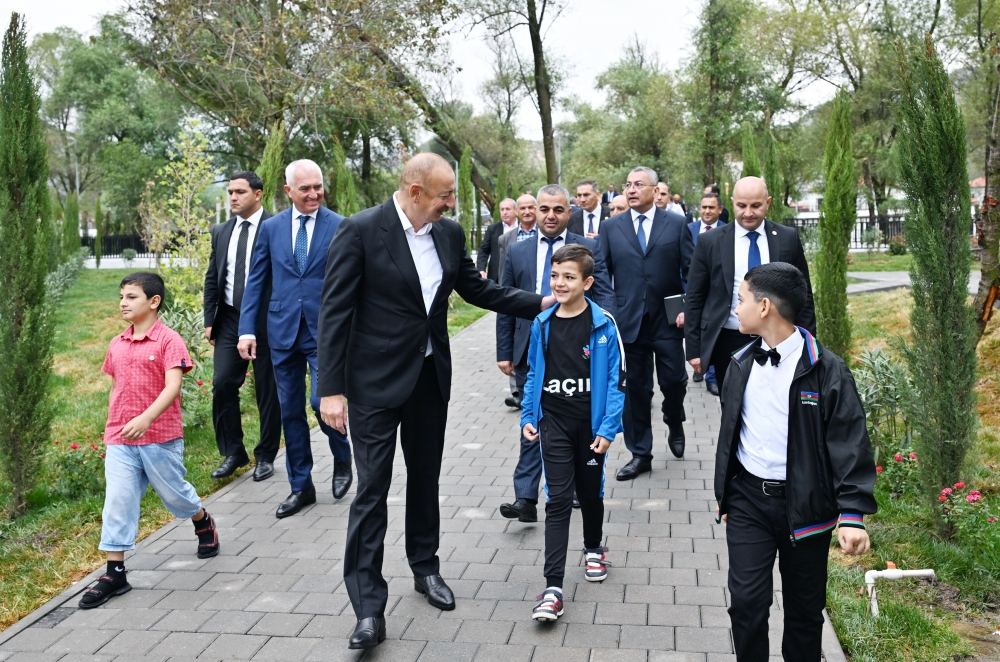 President Ilham Aliyev, First Lady Mehriban Aliyeva get acquainted with work done in Lachin's Zabukh, meet village residents (PHOTO/VIDEO)