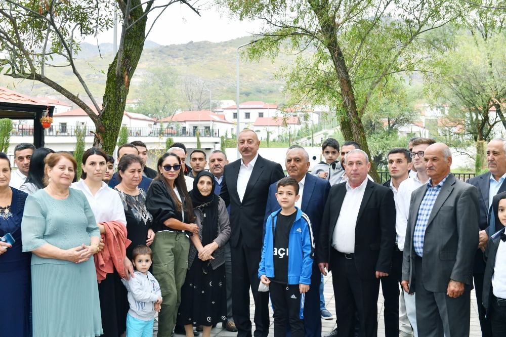 President Ilham Aliyev, First Lady Mehriban Aliyeva get acquainted with work done in Lachin's Zabukh, meet village residents (PHOTO/VIDEO)