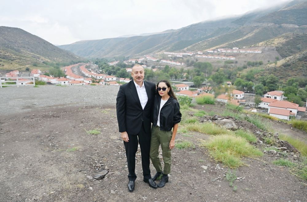President Ilham Aliyev, First Lady Mehriban Aliyeva get acquainted with work done in Lachin's Zabukh, meet village residents (PHOTO/VIDEO)